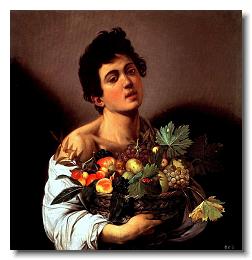 Boy with a basket of fruit